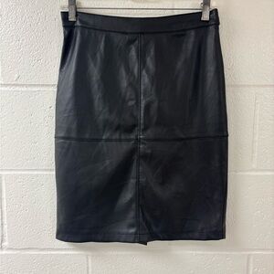 Fahsyee Black Faux Mini Leather Skirt Size Small